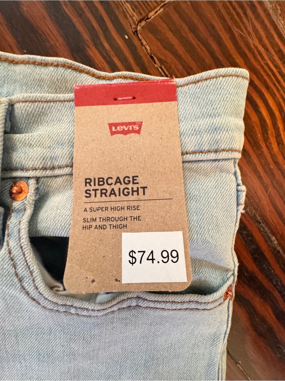 Levi’s Woman’s Ribcage High Rise Straight Leg Jeans 28X32 $75.00 NWT - Picture 7 of 11
